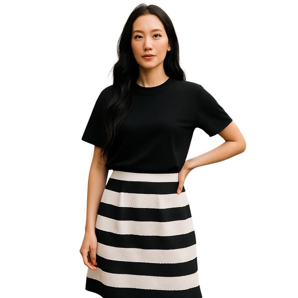 ALTAR’D STATE BLACK WHITE Business casual STRIPED SKIRT S